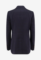 Etro Single-Breasted Jacquard Wool Blazer Blue WRCA003499TJ248B0665_Blue_29848457