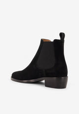 Ferragamo F Buckle Chelsea Boots in Suede Black 01K234784992NERO_Black_29843344
