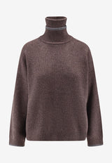 Brunello Cucinelli Ribbed High-Neck Sweater Brown M12527204CNE47_MORO+PANAMA+PIOMBO_29840142