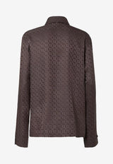 Fendi FF Logo Long-Sleeved Silk Shirt Brown FS8287AUQGF1T6H_DARK BROWN-25_29851811