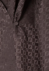 Fendi FF Logo Long-Sleeved Silk Shirt Brown FS8287AUQGF1T6H_DARK BROWN-25_29851811