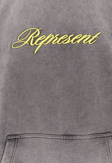 Represent Script Logo Vintage Hooded Sweatshirt Gray MLM10002847_AFTER DARK_29841093