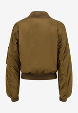 Chloé Zip-Up Cropped Bomber Jacket Brown CH25AVE16113233_Authentic Brown_29843732