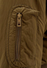 Chloé Zip-Up Cropped Bomber Jacket Brown CH25AVE16113233_Authentic Brown_29843732