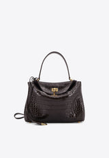 Balenciaga Small Rodeo Croc-Embossed Leather Shoulder Bag Brown 7897792AA5L2221_Brown_29846815