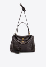 Balenciaga Small Rodeo Croc-Embossed Leather Shoulder Bag Brown 7897792AA5L2221_Brown_29846815