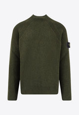 Stone Island Mock-Neck Ribbed Knit Sweater Green K2S155100023S00L7V0054_Military Green_29840342