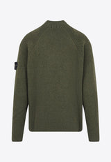 Stone Island Mock-Neck Ribbed Knit Sweater Green K2S155100023S00L7V0054_Military Green_29840342