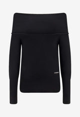 PINKO Lampedusa Off-Shoulder Knit Top Black 105416A2PUZ99_Black_29843931