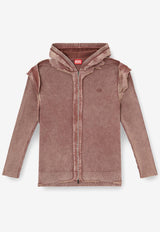 Diesel K-Pelto Distressed Zip-Up Hoodie Brown A188970NKCQ7FGA_Brown_29842067