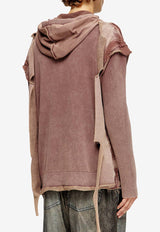 Diesel K-Pelto Distressed Zip-Up Hoodie Brown A188970NKCQ7FGA_Brown_29842067