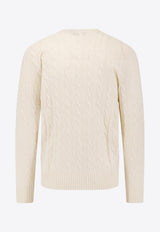 Polo Ralph Lauren Cable Knit Logo Sweater Cream 710876762010_ANDOVER CREAM_29840208