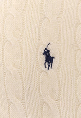 Polo Ralph Lauren Cable Knit Logo Sweater Cream 710876762010_ANDOVER CREAM_29840208