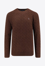 Polo Ralph Lauren Cable Knit Logo Sweater Brown 710876762029_CACAO BROWN HEATHER_29840770