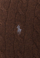 Polo Ralph Lauren Cable Knit Logo Sweater Brown 710876762029_CACAO BROWN HEATHER_29840770