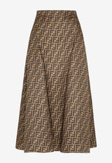 Fendi FF Logo Silk Midi Skirt Brown FQ7601A8G3F1440_FANGO/TABACCO_29853155