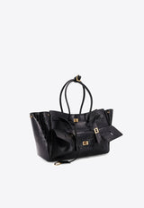 Balenciaga Medium Bel Air Croc-Embossed Leather Tote Bag Black 8356702AB0X1000_Black_29841843