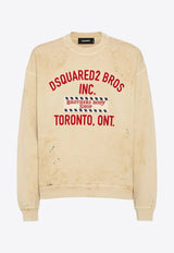 Dsquared2 Brothers Body Shop Patch Distressed Sweatshirt Beige S74GU0900S25030112_Champagne_29842957