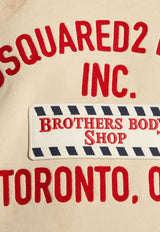 Dsquared2 Brothers Body Shop Patch Distressed Sweatshirt Beige S74GU0900S25030112_Champagne_29842957