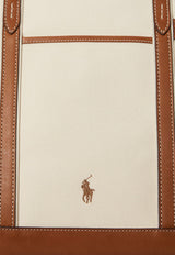 Polo Ralph Lauren Embroidered Logo Canvas Tote Bag Cream 428973072001_ECRU CUOIO_29839316