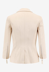 Elisabetta Franchi Double-Breasted Cropped Blazer Cream GI17456E2DZ9_Milk_29848750