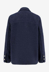 PINKO Tweed Buttoned Jacket Blue 105816A2VJG82_Blue_29841180