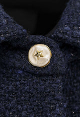 PINKO Tweed Buttoned Jacket Blue 105816A2VJG82_Blue_29841180