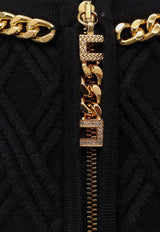 Elisabetta Franchi 3D Knit Cropped Cardigan Black MK29B56E2110_Nera_29841735