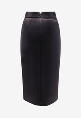 Elisabetta Franchi Zipped Satin Midi Skirt Black GO13456E2110_Nera_29841862
