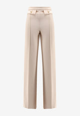 Elisabetta Franchi Straight-Leg Tailored Pants Cream PA12156E2DZ9_Milk_29843920