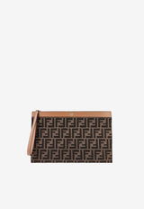 Fendi Medium FF Jacquard Flat Clutch Brown 7N0134AFBVF1HRM_TAB.MR+SAND+P_29853210