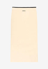 PINKO Wool-Blend Midi Skirt Cream 105489A2Q9Z13_White_29843103
