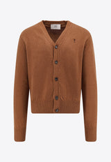 AMI PARIS Logo-Embroidered Cardigan HKC363005216_Brown_29846459