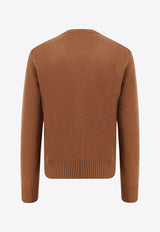 AMI PARIS Logo-Embroidered Cardigan HKC363005216_Brown_29846459