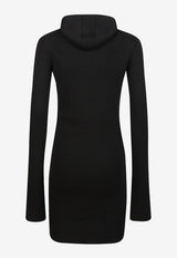 Fendi Knitted Mini Dress with Hood Black FZDC60ASJK_F0GME_Black_31985873