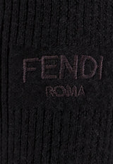Fendi Knitted Mini Dress with Hood Black FZDC60ASJK_F0GME_Black_31985873