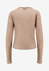 PINKO Salomone V-neck Wool Sweater Beige 105400A2PMD23_Beige_29845447