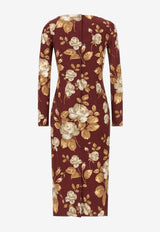 Dolce & Gabbana Vintage Rose Print Midi Dress Brown F6TYGTFSIB8HR5QQ_ROSE VINTAGE F.BDX_29845985