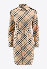 Burberry Vintage Check High-Neck Belted Dress Beige 8086610B9368_SAND IP CHECK_32772861