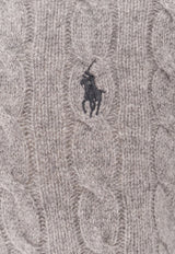 Polo Ralph Lauren Cable Knit Logo Sweater Gray 710876762012_FAWN GREY HEATHER_29840416