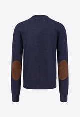 Maison Margiela Wool Sweater with Elbow Patch Blue S50HL0041M13098511M_Red_29845006