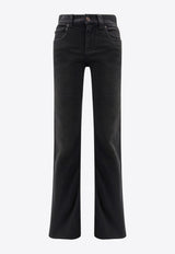 Balenciaga Logo Patch Straight-Leg Jeans Black 838692TSWC38582_Black_29843765