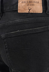 Balenciaga Logo Patch Straight-Leg Jeans Black 838692TSWC38582_Black_29843765