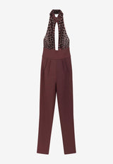 Elisabetta Franchi Crocodile Embroidered Cut-Out Jumpsuit Merlot TU06257E2EA4_Merlot_29843952