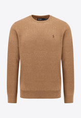 Polo Ralph Lauren Embroidered Logo Wool Sweater Beige 710974148005_LATTE BROWN HEATHER_29845268