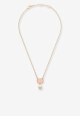 Valentino Ovalette VLogo and Pearl Necklaces Gold 7W2J0X88LTDBYT_ORO/ROSA/CREAM_29843612