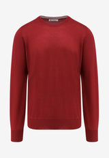Brunello Cucinelli Ribbed Crewneck Sweater Red M2300100CDB26_RED CIOTTOLO_30005058