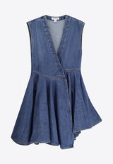 Alaïa Mini Denim Wrap Dress Blue AA9R2682D004B505_BLEU MINERAL_29838094