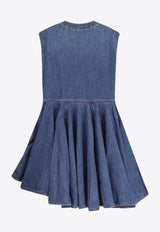 Alaïa Mini Denim Wrap Dress Blue AA9R2682D004B505_BLEU MINERAL_29838094