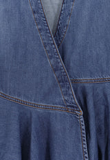 Alaïa Mini Denim Wrap Dress Blue AA9R2682D004B505_BLEU MINERAL_29838094
